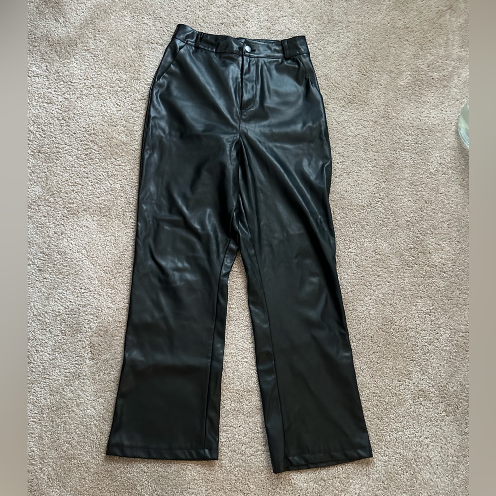 Faux leather pants